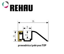 Żaluzje Pokrywa do prowadnicy TOP - jasny szary / dł. 250 cm - Rehau