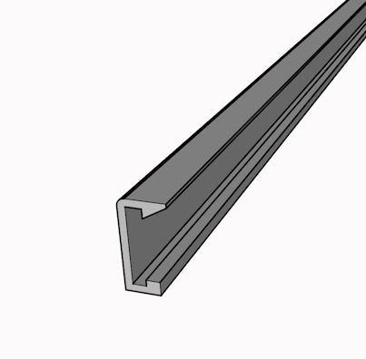 Pokrywa do prowadnicy TOP aluminium / długość 2500 mm