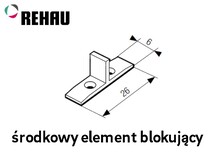 Żaluzje Środkowy element blokujący TOP BASIC, TOP, FRAME - jasny szary - Rehau