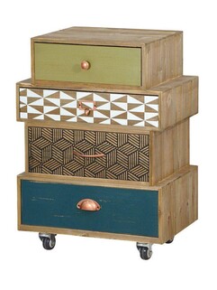 Komoda na kółkach retro PORTOFINO 012 - 4 szuflady