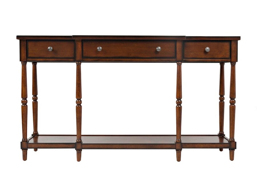 Konsola z szufladami i półką AVOLA ANTIQUE MAHOGANY 3S - mahoniowy