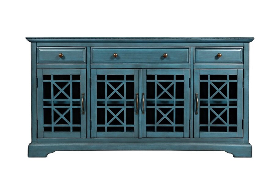 Komoda czterodrzwiowa AVOLA ANTIQUE BLUE 4D/3S - turkusowy