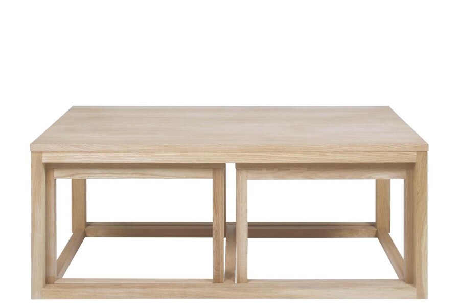 Zestaw stolików kawowych CORNUS 120x60 - dąb olejowany bielony