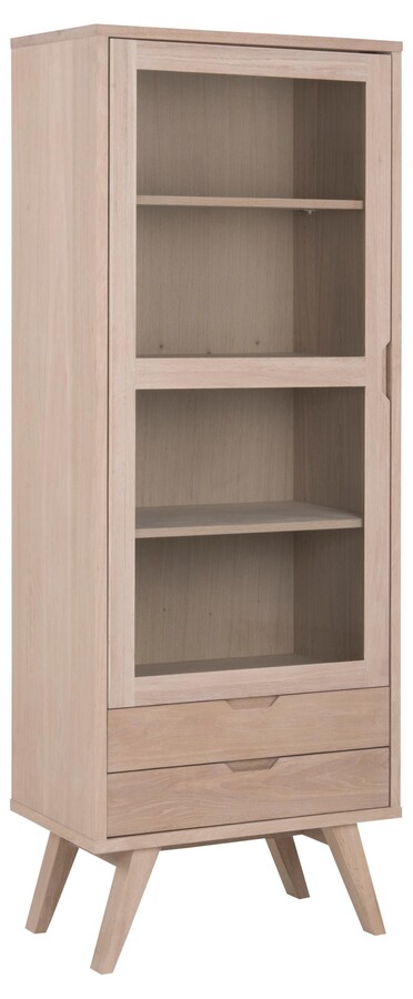 Witryna z szufladami A-LINE 190 cm - dąb bielony