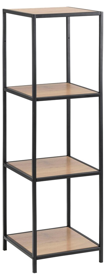 Regał wąski SEAFORD 119,5 cm - dąb dziki/czarny
