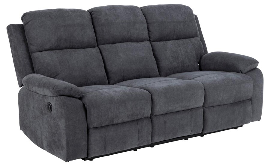 Sofa 3-osobowa z funkcją relaks MORA - ciemny szary
