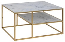 Stolik kawowy ALISMA 90x60 - biały/złoty