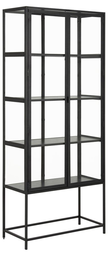Witryna 2-drzwiowa SEAFORD 185 cm - transparentny/czarny