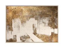 Obraz abstrakcja A0889 120x80 cm - złoty