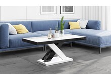 Ława XENON Lux MINI - wysoki połysk/biało-czarny/nogi mieszane