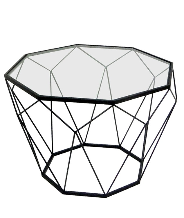 Stolik geometryczny TOYJ19-654 Ø55x38 cm - czarny