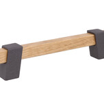 Uchwyt Z324 - drewno, grafit strukturalny / rozstaw 128 mm   Wymiary: - długość: 182 mm - rozstaw otworów: 128 mm   Materiał:  - drewno  - metal  ...