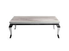 Stolik kawowy struktura marmuru CT/C306 130x70x45 cm - biały