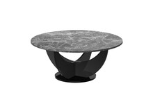 Ława okrągła CAPRI 100 - venatino dark mat/czarny wysoki połysk