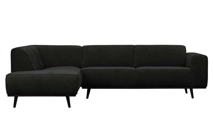 Sofa narożna lewa STATEMENT FLAT RIB - grafitowy