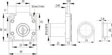 Zamki Zamek kwadratowy Siso X-850 - niklowany / fi 19 mm / klucz wężowy - Siso