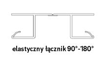 Elastyczny łącznik 90-180° do cokołu RAUBASE - aluminium szczotkowane / wys. 10 cm