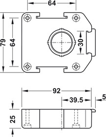 Systemy cokołowe Nóżka regulowana AXILO - czarny / wys. 10 cm / 150 kg / 1 kpl. - Häfele