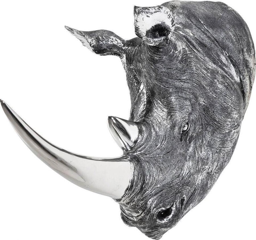 Dekoracja ścienna HEAD RHINO - antyczny szary