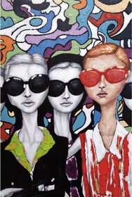 Obraz na płótnie okulary graffiti 150x120 cm