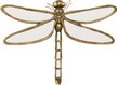 Dekoracja ścienna DRAGONFLY MIRROR 27x35 - lustrzany/złoty