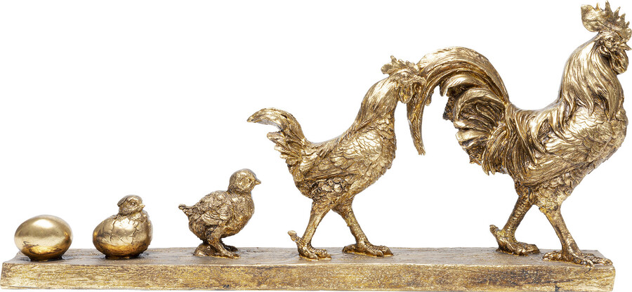 Figurka dekoracyjna CHICKEN EVOLUTION - złoty