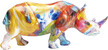 Figurka dekoracyjna COLORED RHINO - multikolor