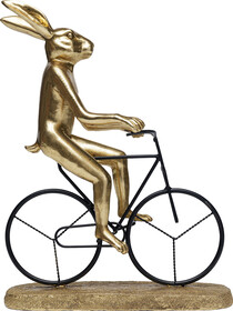 Figurka dekoracyjna CYCLIST RABBIT - złoty