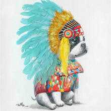 Obraz na płótnie HEADDRESS DOG 80x80