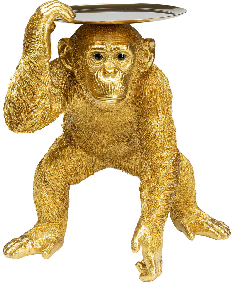 Figurka dekoracyjna BUTLER PLAYING CHIMP - złoty