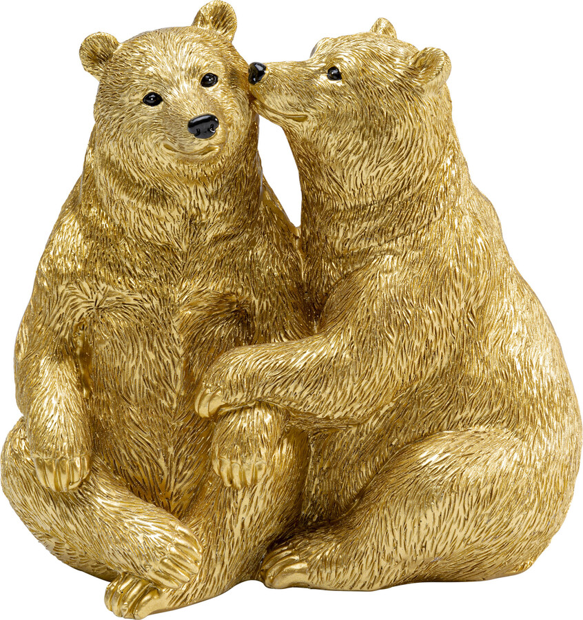 Figurka dekoracyjna CUDDLY BEARS - złoty