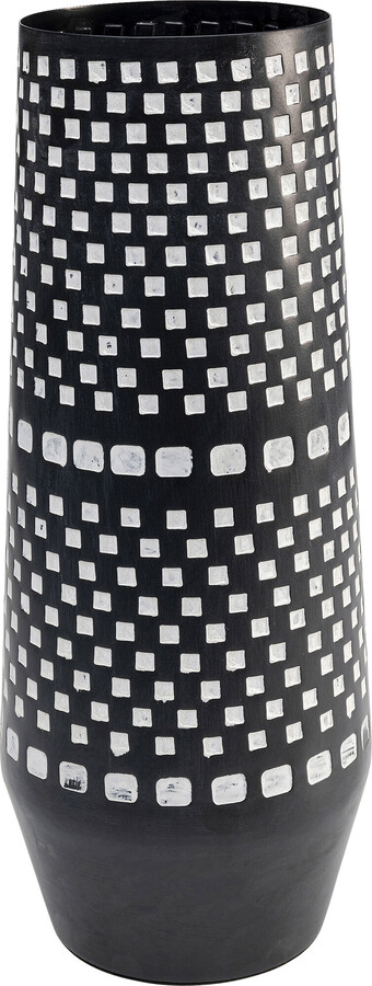 Wazon metalowy SQUARES 40 - czarny/biały