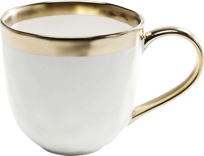 Kubek porcelanowy BELL - biały/złoty