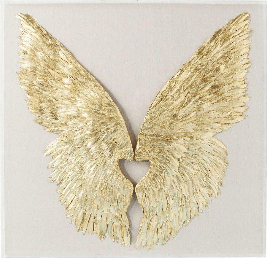 Dekoracja ścienna WINGS 120x120 - biały/złoty