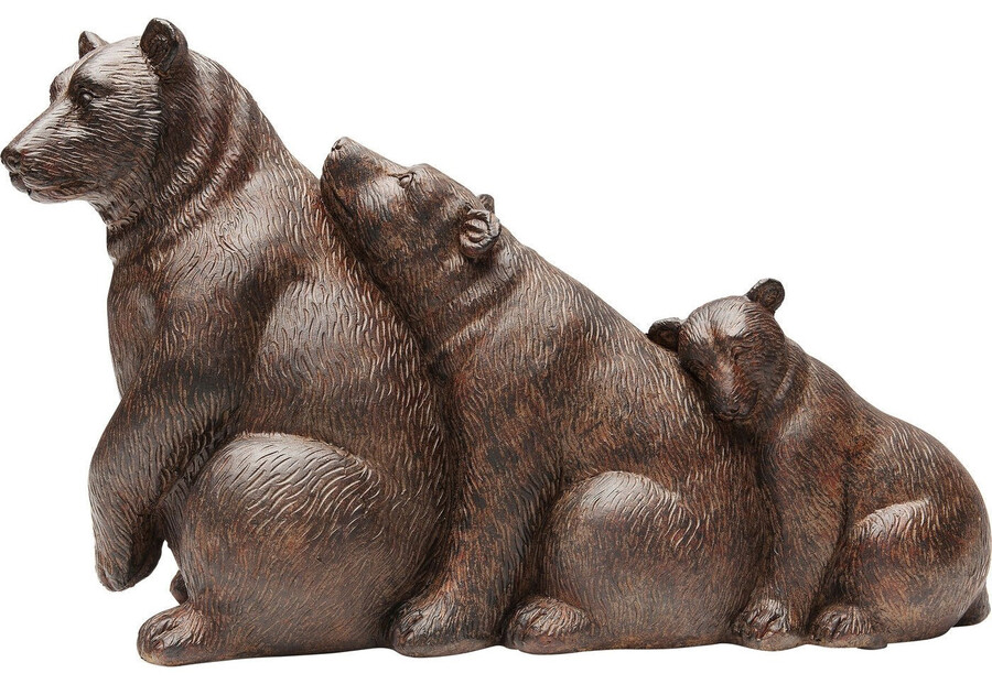 Figurka dekoracyjna RELAXED BEAR FAMILY - brązowy