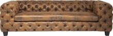 Sofa 3-osobowa z ekoskóry DESIRE - brązowy