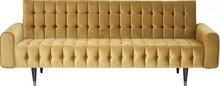Sofa 3 osobowa żółta nogi czarne 230x84 cm