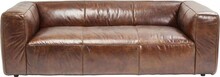 Sofa 2 osobowa skóra naturalna brązowa 220x110 cm