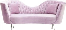 Sofa 2 osobowa różowa nogi srebrne 214x90 cm