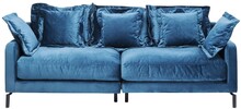 Sofa 3 osobowa niebieska nogi czarne 222x102 cm