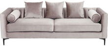 Sofa 3 osobowa szara z poduszkami nogi czarne 221x87 cm