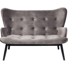 Sofa 2-osobowa szara nogi czarne metalowe 140x76 cm