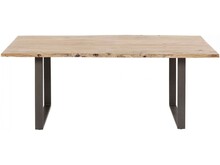 Stół drewniany HARMONY 160x80 - akacja/stal surowa