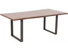 Stół drewniany HARMONY DARK 160x80 - akacja/stal surowa