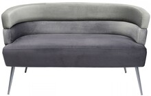 Sofa 2 osobowa szara nogi srebrne 125x64 cm