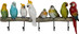 Wieszak ścienny Exotic Birds 54x24 cm kolorowy