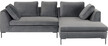 Narożnik welurowy prawy GIANNI VELVET SMALL - ciemnoszary/czarny
