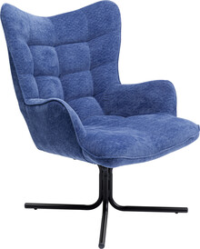 Fotel obrotowy pikowany tapicerowany  niebieski 82x95 cm
