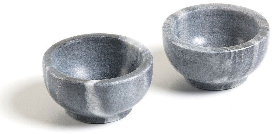 Zestaw 2 miseczek Ø7,5 cm z szarego marmuru