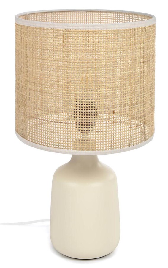 Lampa stołowa ERNA - naturalny/biały